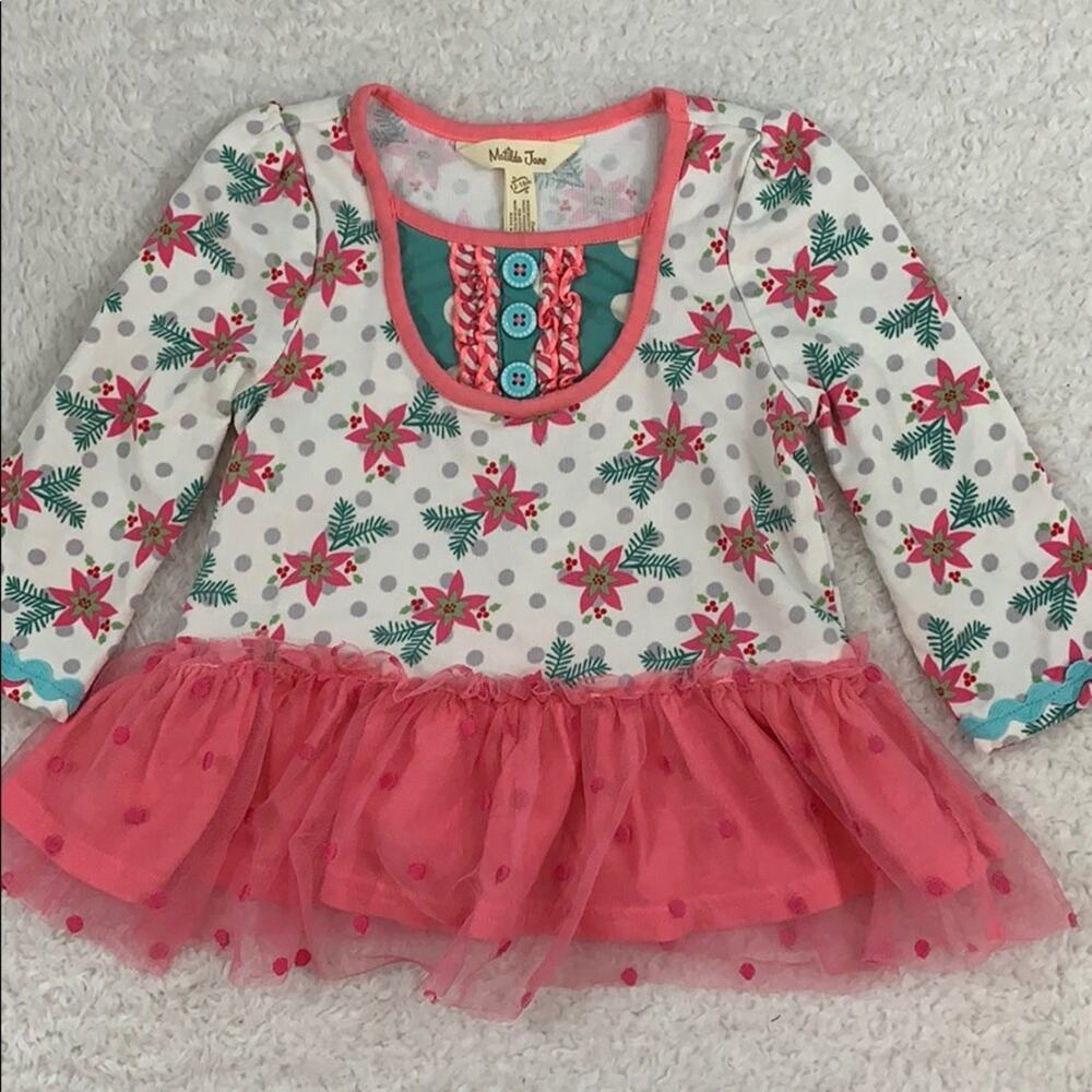 Matilda Jane Gently Gently Long Sleeve White/Pink/Blue Tunic